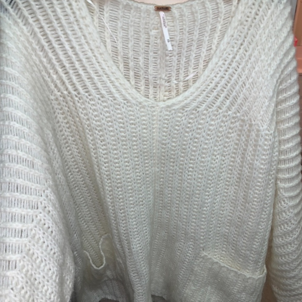 Free people XS oversized white sweater